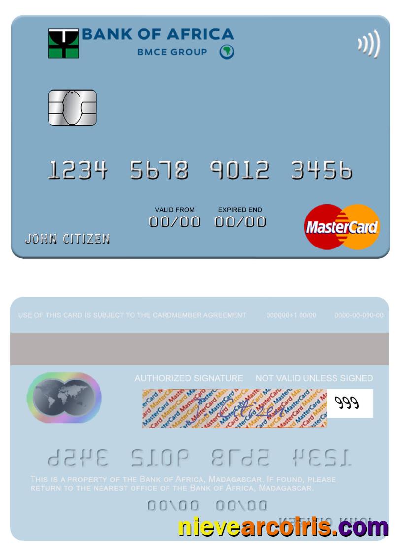 Madagascar Bank of Africa mastercard
